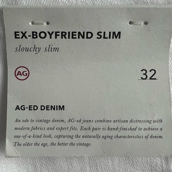 NWT AG EX BOYFRIEND SLIM WHITE JEANS - Picture 10 of 14